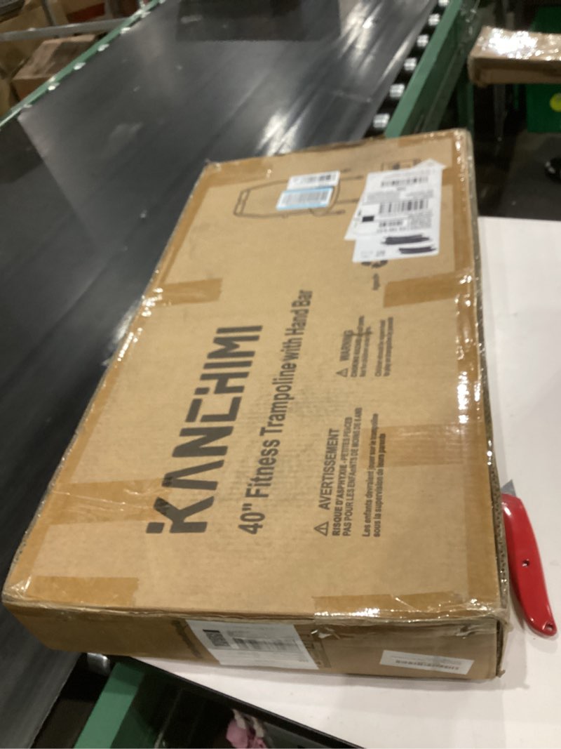 Condition photo showing New/Like New for Kanchimi 40" 48" Folding Mini Fitness Indoor Exercise Workout Rebounder Trampoline with Handle, Max Load 330lbs 40" Black