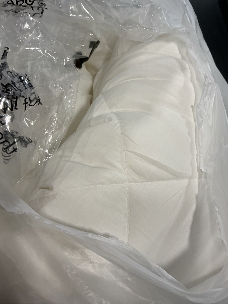 Condition photo showing Good Condition for CozyLux King Size Comforter Set Ivory - 7 Pieces Bed in a Bag King, Luxury Soft Bed Set for All Seasons, Bedding Set with Down Alternative Comforter, Sheets, Pillowcases & Shams Ivory King