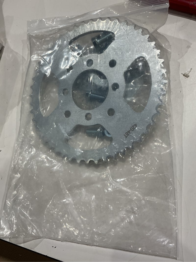 Condition photo showing Good Condition for hoypeyfiy 420-48t rear sprocket hub kit 1 inch bore 1/4 inch keyway sprocket hub with screws and nuts compatible with 40/41/420 chain replacement for go kart mini bike drift trike predator 212cc 196cc