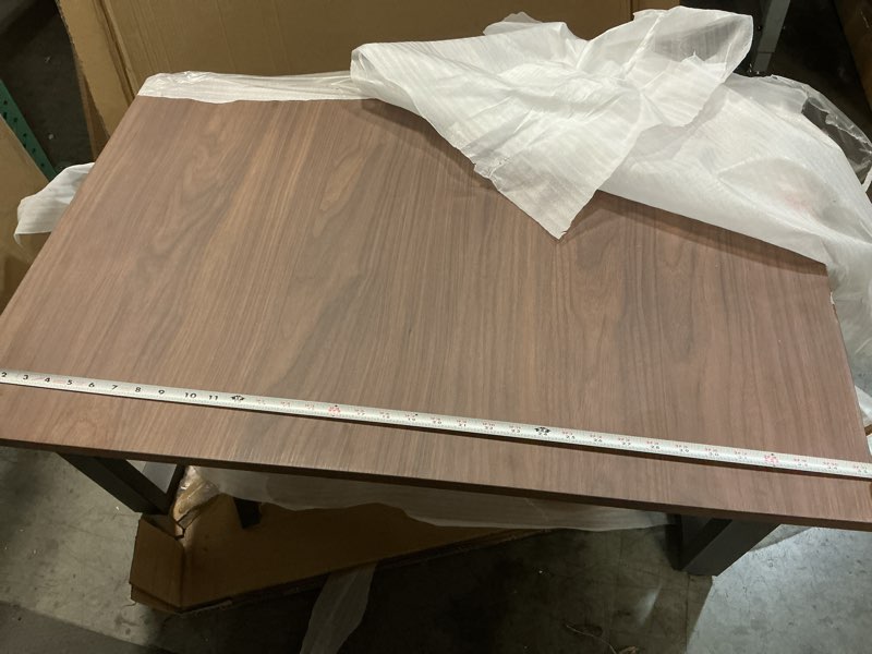 Condition photo showing As Is for (Similar)EXCEFUR Modern Coffee Table, Industrial Center Table for Living Room, Wood and Metal Rectangle Cocktail Tea Table for Home Office, Easy Assembly, Walnut, 47 Inch Rustic Walnut 