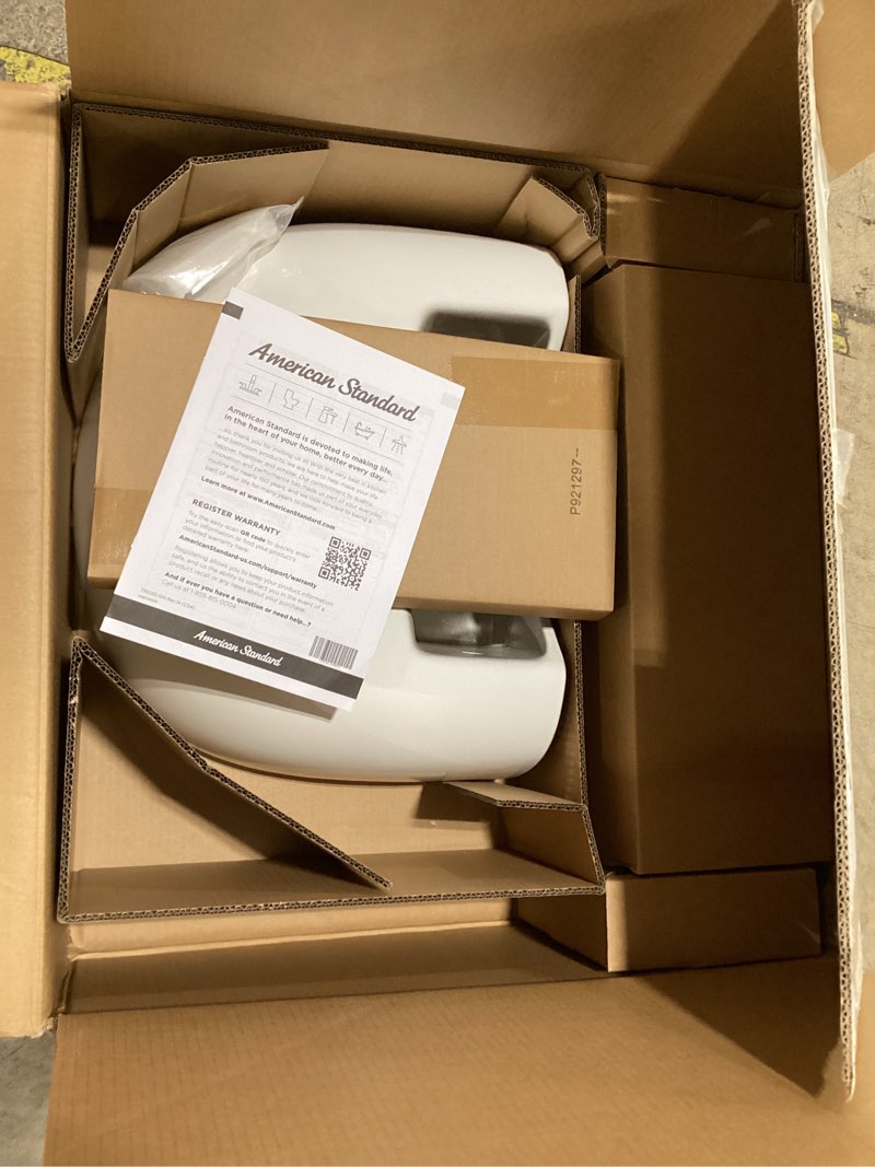 Condition photo showing As Is for american standard mainstream 34.25-in h white vitreous china traditional pedestal sink combo (22-in x 17.5-in)