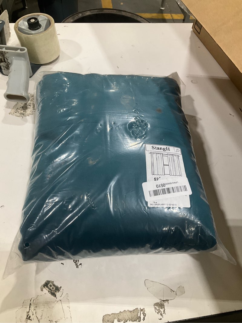 Condition photo showing New/Like New for stangh teal velvet blackout curtain panels vintage style privacy farmhouse curtains thermal insulated curtains for sliding glass door/guest room, 52 x 96-inch, 2 pcs 52"w x 96"l (pack of 2) blue series - teal