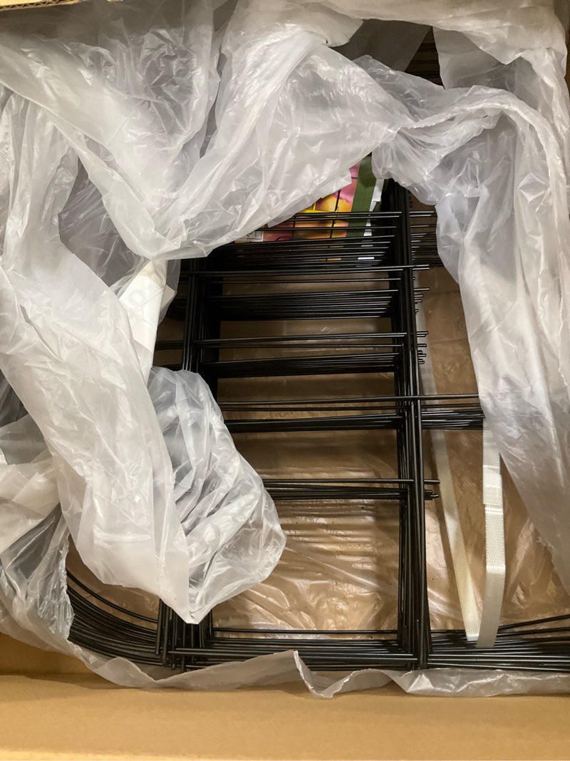 Condition photo showing Good Condition for Decorative Black Garden Border Fence 18inX50ft Metal Wire Edging Flower Bed Folding Fences Panel Outdoor Garden Fencing Patio Edge Landscape for Yard Black-18?x50? Black