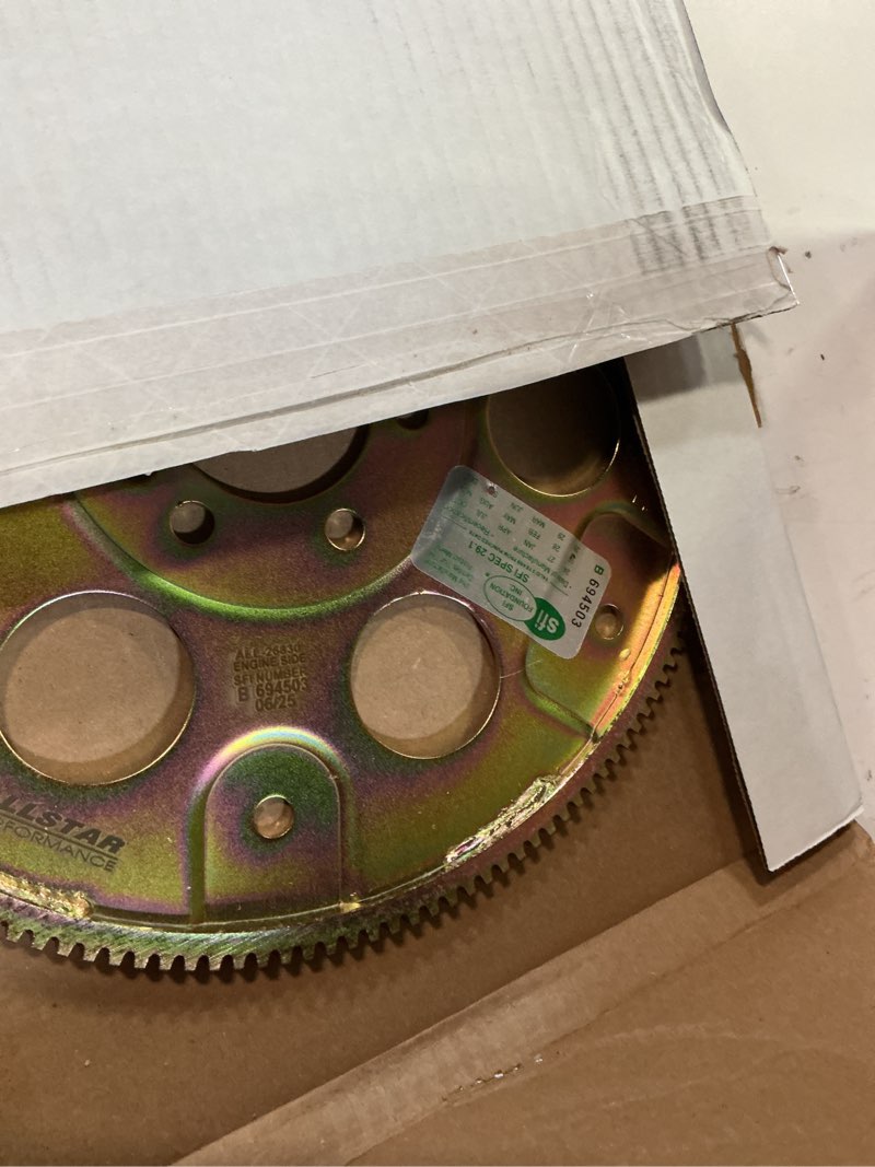 Condition photo showing Good Condition for allstar performance flexplate, 153 tooth, sfi 29.1, steel, internal balance, 2-piece seal, compatible with small block chevy, each 153 tooth sbc sfi approved
