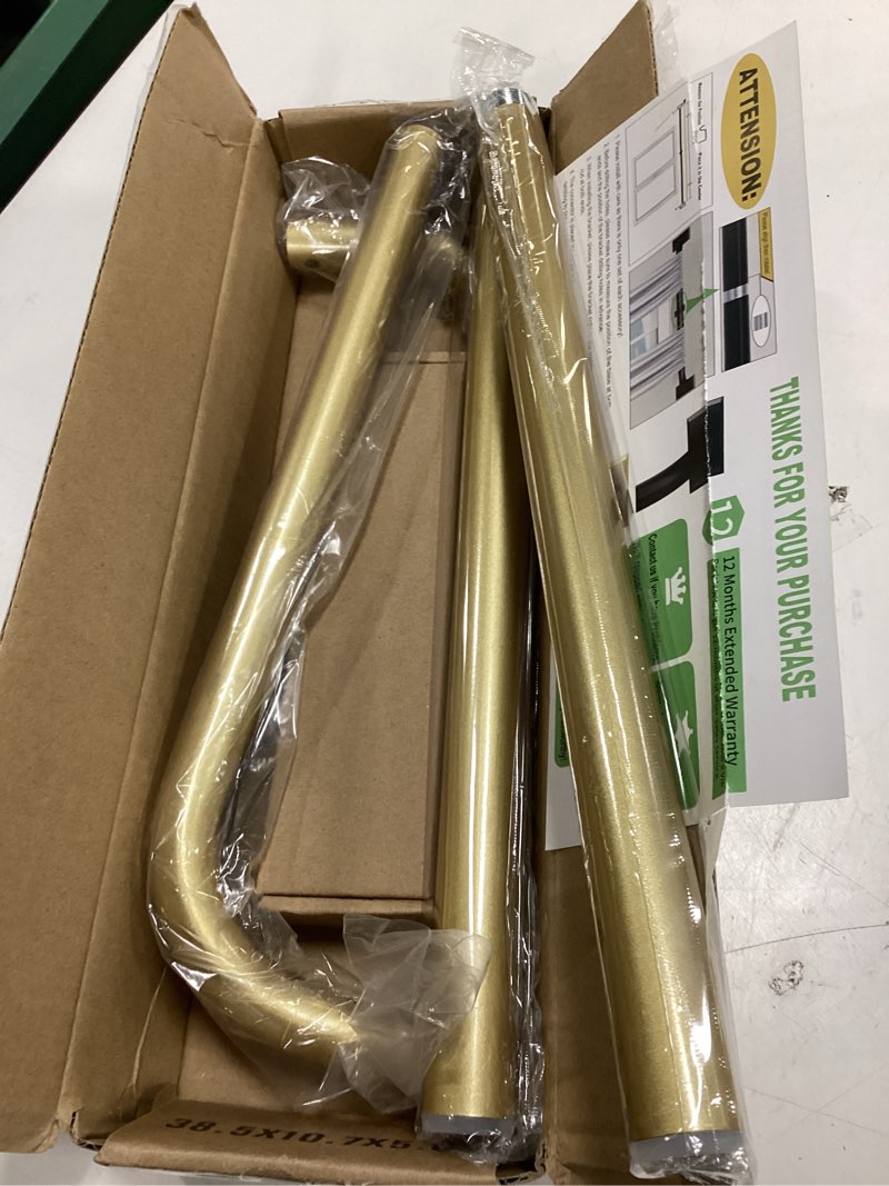 Condition photo showing Good Condition for Gold Curtain Rod, Room Darkening Rods for Windows 28 to 48 Inches(2.3-4Ft), Wrap Around Curtain Rods, Heavy Duty Blackout Drapery, Modern Decorative Window Treatment Rod, Gold 28-48" Gold