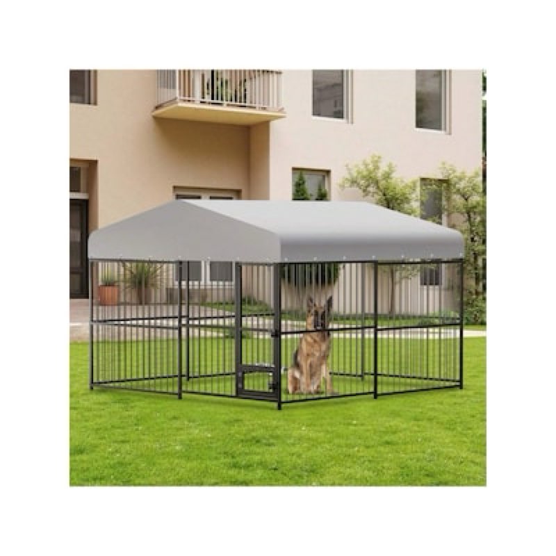 (Incomplete, Only Box 2 of 2) WhizMax 10X10X6FT Large Dog Kennel Outside Heavy Duty Outdoor Dog Cage House
