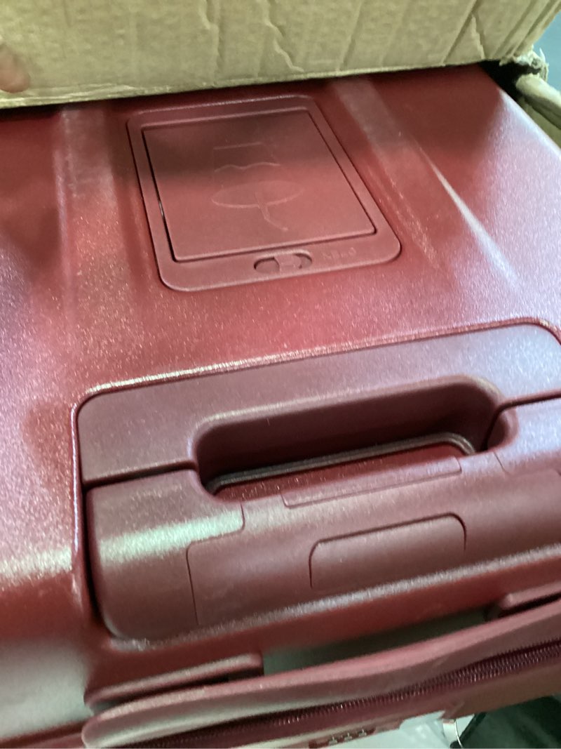 Condition photo showing Good Condition for expandable 20inch carry on luggage airline approved - front pocket travel suitcase 100% pc unbreakable -with cup holder,usb charge,side pothook, 360°spinner wheels, tsa lock-wine red wine red 20 inch-ext