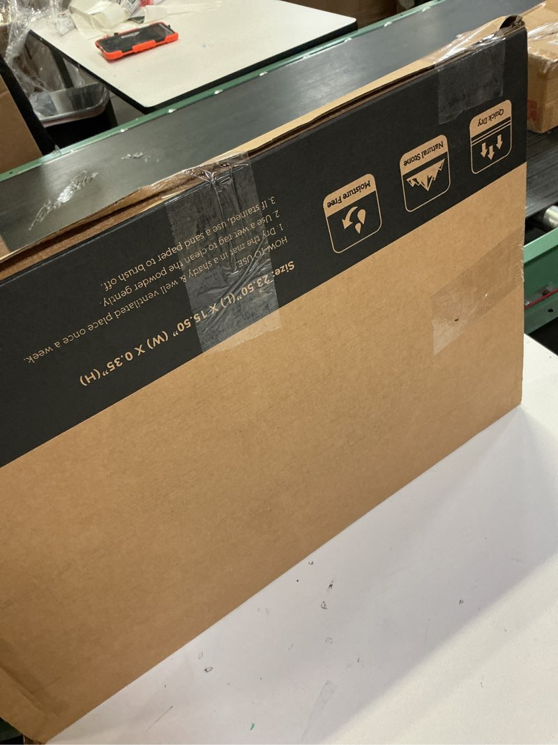 Condition photo showing As Is for Similar Stone Bath Mat, Dries Quickly Diatomaceous Earth Stone Bath Mats for Bathroom, Easy to Clean, 23.5\" x 15.5\" Dark Gray-Wave