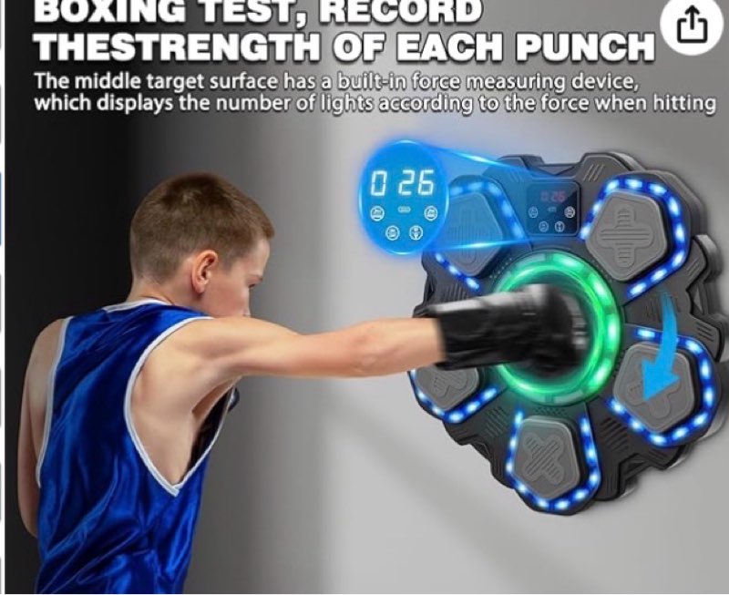 Music Boxing Machine, Bluetooth Punching Trainer with Boxing Gloves, Wall Mount Boxing Target Equipm