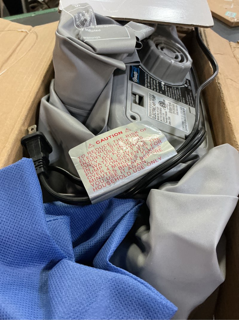 Condition photo showing As Is for beautyrest extraordinaire 15  twin inflatable blow-up air bed mattress with built-in pump