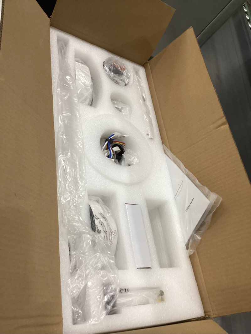 Condition photo showing New/Like New for 52 Inch White Ceiling Fan with Light, Outdoor Ceiling Fan with Remote, Modern 3 Blade Ceiling Fan with Memory Lighting Reversible Quiet DC Motor for Bedroom Living Room Patio