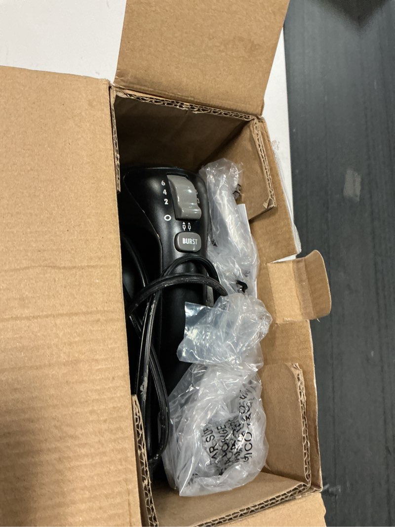 Condition photo showing As Is for hamilton beach 6 speed hand mixer with quickburst, includes snap-on storage case and 3 attachments, black, 62690f