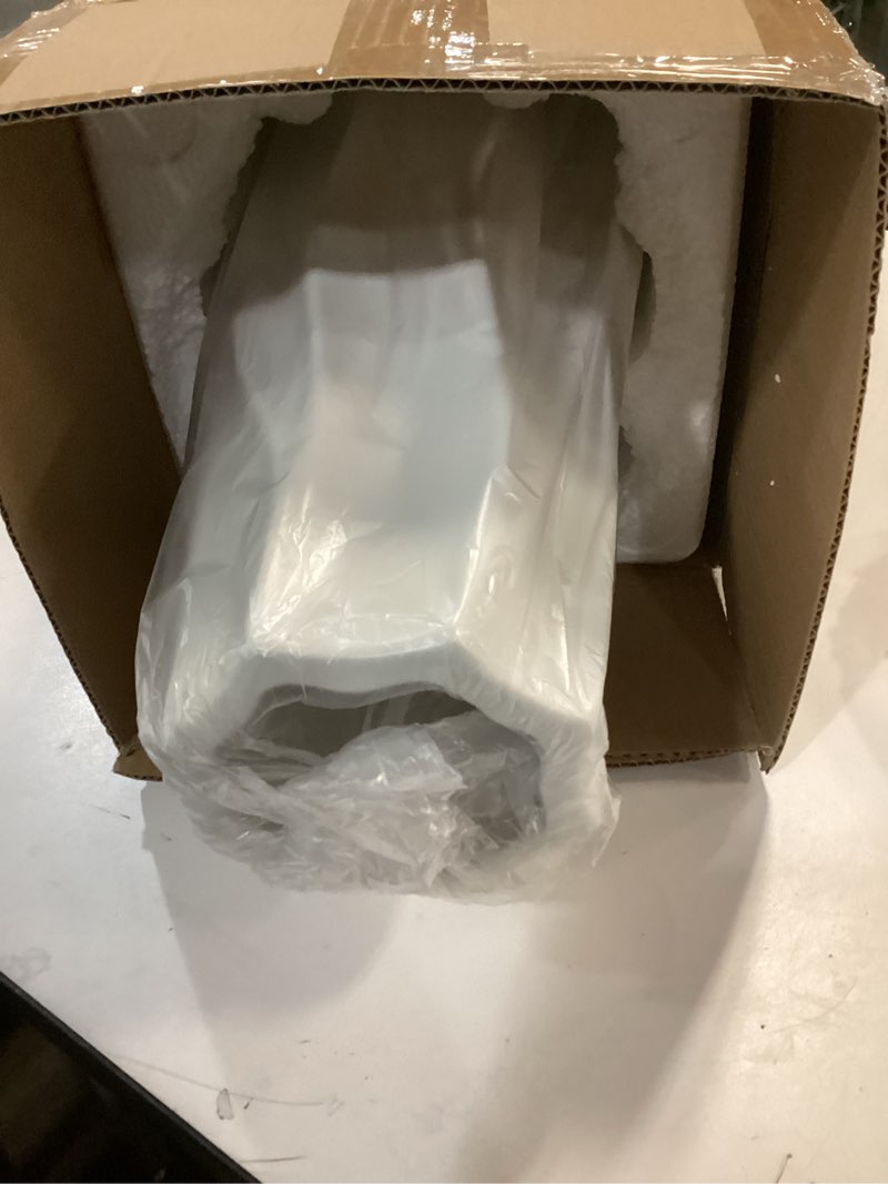 Condition photo showing Good Condition for Large Floor Ceramic Tall Vase 28 Inches,White Modern Flower Tall Vases for Office, Home,Farmhouse,Living Room Décor,Simple Origami Design Fall Decorative Porcelain Flower Arrangement Vase Ideal Gift Stripe 2 28 inch