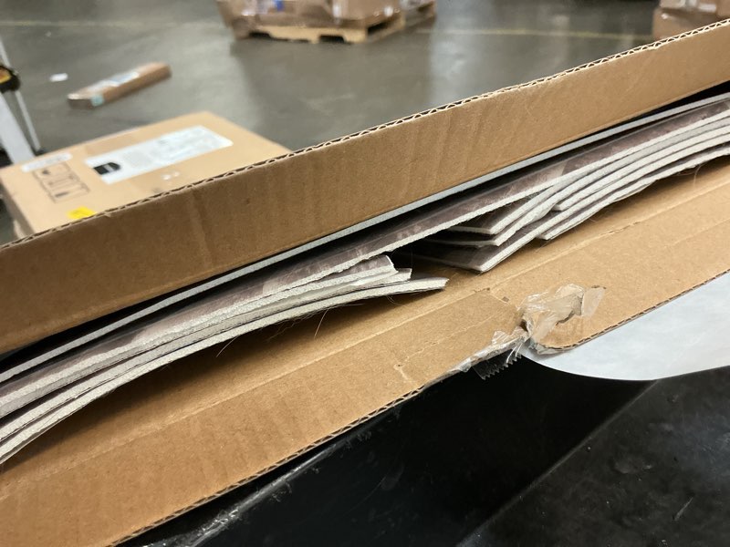 Condition photo showing As Is for Wall Panels Peel and Stick?PVC Imitation Artificial Marble Tiles Sticker?10 pcs 23.6" L x 11.8" W?Heat-Resistant Backsplash Tile?Ideal for Kitchen Bathrooms Living Rooms Bedrooms. 10pcs (23.6" L x 11.8" W) DU003