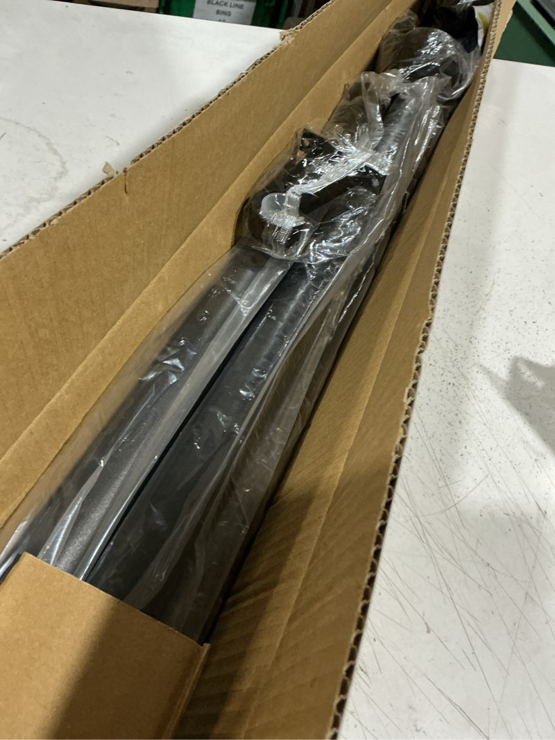 Condition photo showing Good Condition for tension rod 51-145inch, extra long curtain rod no drilling for window or bathroom, outdoor curtain rods for patio, easy to install, never rust, rod diameter 1.26 inches-black black 51''-145''