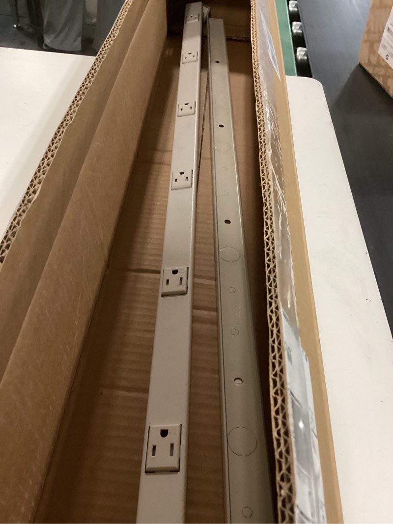 Condition photo showing As Is for legrand wiremold wh20gb306tr plugmold 2000 series 3 foot hardwired power strip with 6 tamper resistant outlets, white