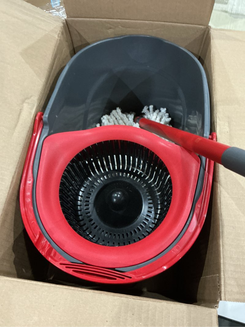 Condition photo showing Good Condition for o-cedar easywring microfiber spin mop, bucket floor cleaning system, red, gray, standard easywring spin mop & bucket