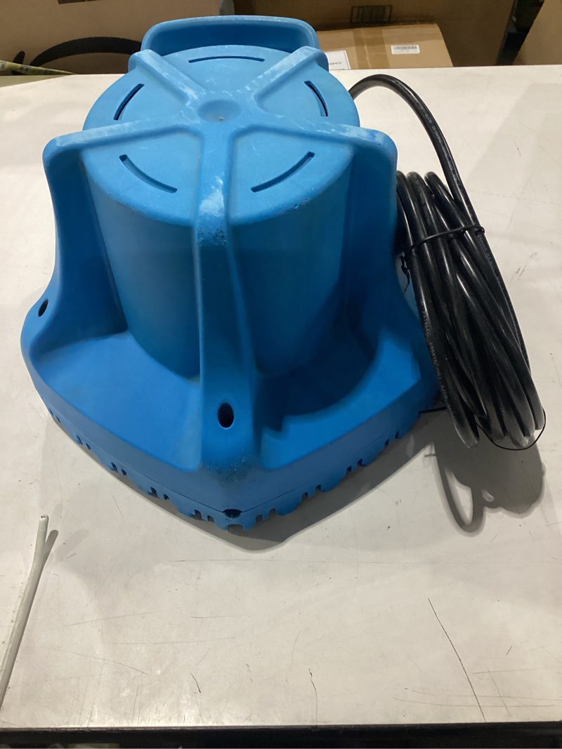 Condition photo showing As Is for little giant apcp-1700 115-volt, 1/3 hp, 1745 gph, automatic, submersible, swimming pool cover pump with 25-ft. cord, light blue, 577301