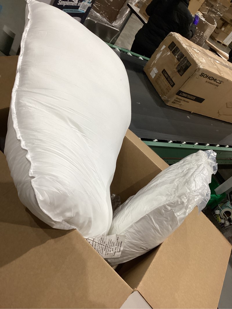 Condition photo showing Good Condition for snug&cozy grey goose feather down pillow for sleeping(2 pack)- standard/queen size(20in×36in), goose feather&down filling, 100% down proof, machine wash, white