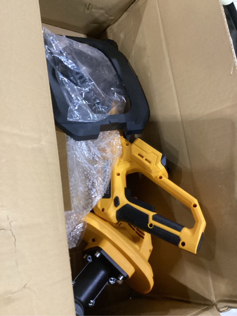 Condition photo showing Good Condition for (not tested+may be missing accessories)cordless tiller cultivator compatible with dewalt 20v max battery, 360rpm battery powered electric garden tiller cultivator 8\" tilling width and 6\" depth for lawn/gardening/soil cultivation(tool only) yellow