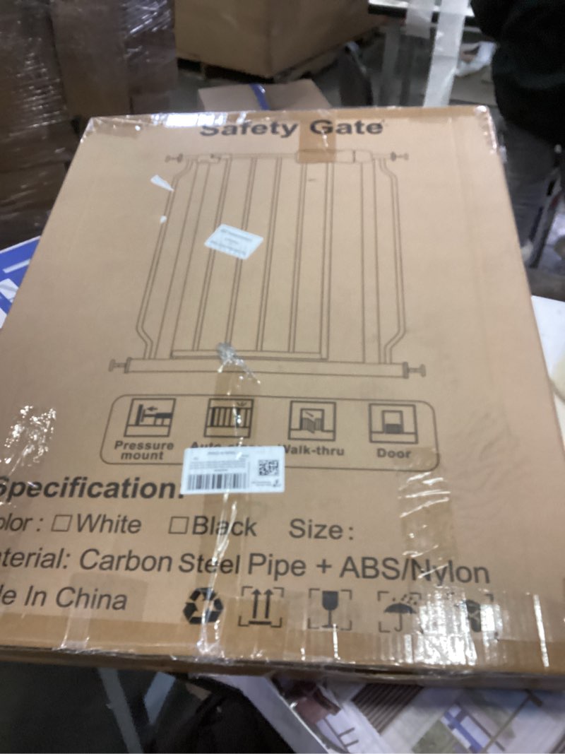 Condition photo showing New/Like New for Narrow Baby Gate 24 to 29 Inch Wide Pet Gate Pressure Mounted No Drill Safety Gate Walk Through Metal Child Gate for Kids Stairs or Pets Indoor White 24.02"-29.13"/61-74cm