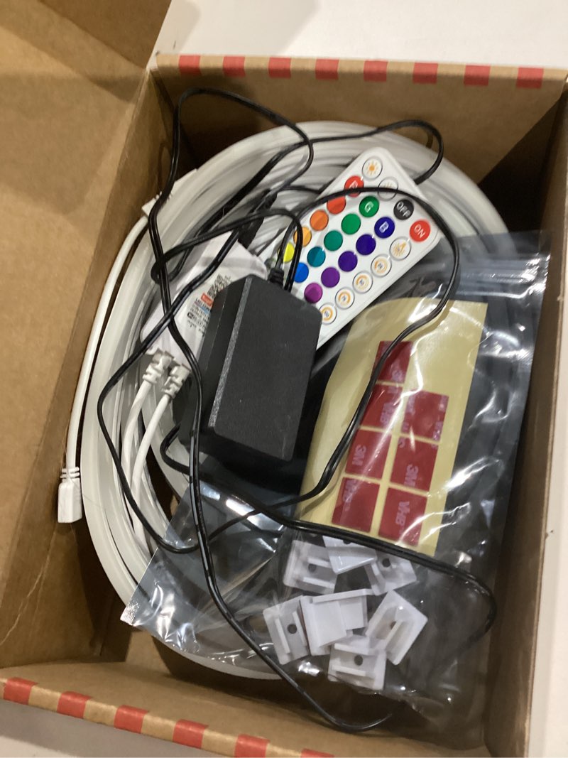 Condition photo showing Good Condition for 16.4ft WiFi RGB Rope Lights with Music Sync, Waterproof Flexible Dimmable Smart LED Strip Lights for Bedroom with Remote and Adapter, Compatible with Alexa, Indoor Outdoor Decor RGB (Red, Green, Blue)