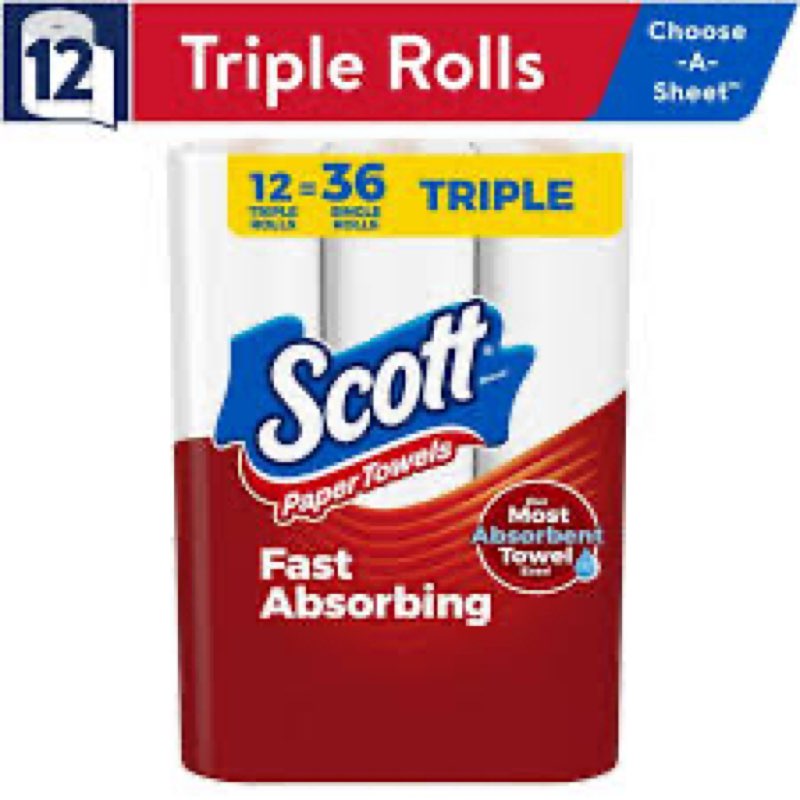 Scott Choose-a-Sheet Paper Towels, 12 Triple Rolls