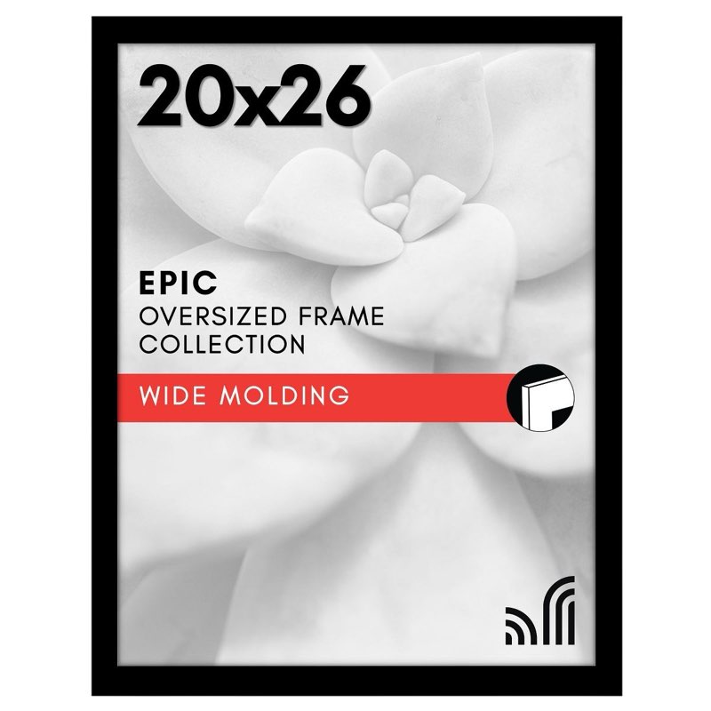 (similar)americanflat 20x26 picture frame with polished plexiglass - black picture frame - wide photo frames made of engineered wood for vertical or horizontal