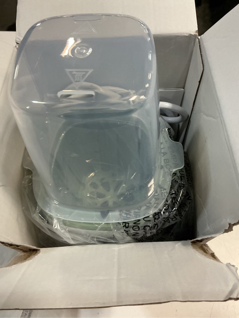 Condition photo showing As Is for momcozy bottle warmer, fast bottle warmers for all bottles with timer, accurate temperature control and automatic shut-off, multifunctional bottle warmer for breastmilk green+white