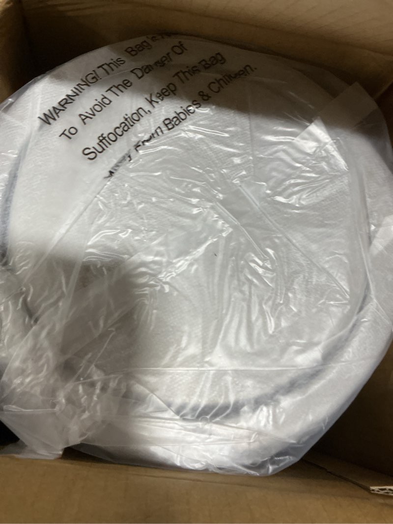 Condition photo showing Good Condition for Mbillion Small Trash Can with Swing Lid 2.4 Gallons/9 Liter, Mini Trash Can with lid, Stainless Steel Cylindrical Garbage Can for Home and Office Bathroom Bedroom, for Ground and Desktop White White 9L 9 Liter