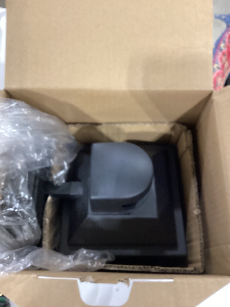 Condition photo showing As Is for allen + roth thorsen 1-light 11.5-in h black motion sensor dusk to dawn outdoor wall light
