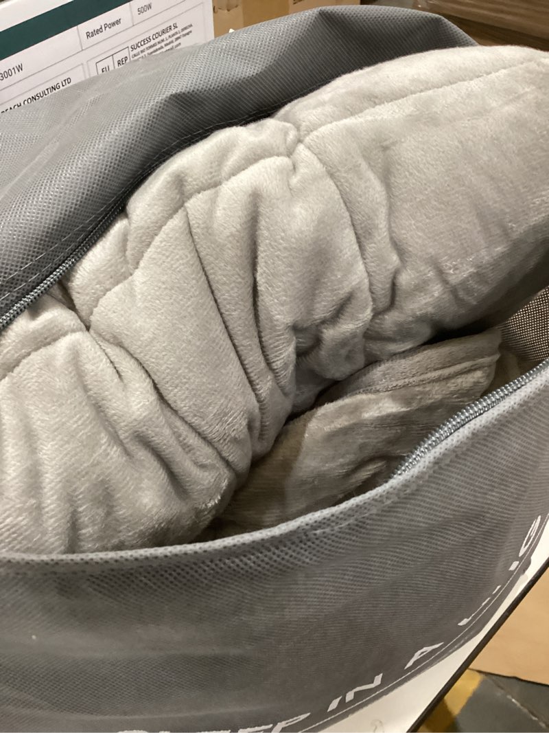 Condition photo showing As Is for SLEEP IN A HUG Blankets for Calming and Relax, Bed Sofa Heavy Blankets, Grey