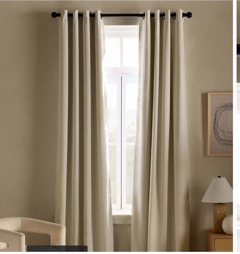 quince european linen grommet room darkening curtain ( 48”*84) 1 panel)