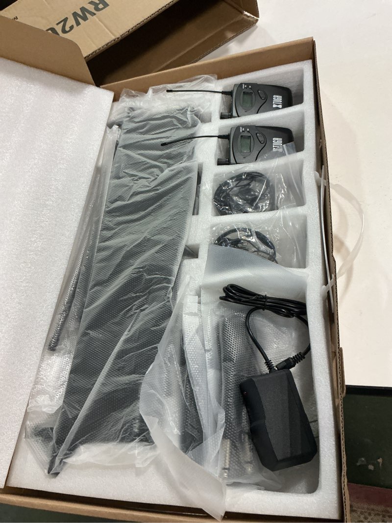 Condition photo showing New/Like New for XTUGA RW2080 Wireless in Ear Monitor System Mono with 2 Bodypacks, Dual Channel Design IEM UHF System Stage Monitors Earphone 300Ft Range, 40 Frequencies for Band, Studio, Musicians, 902-928mhz 2 bodypack with Transmitter