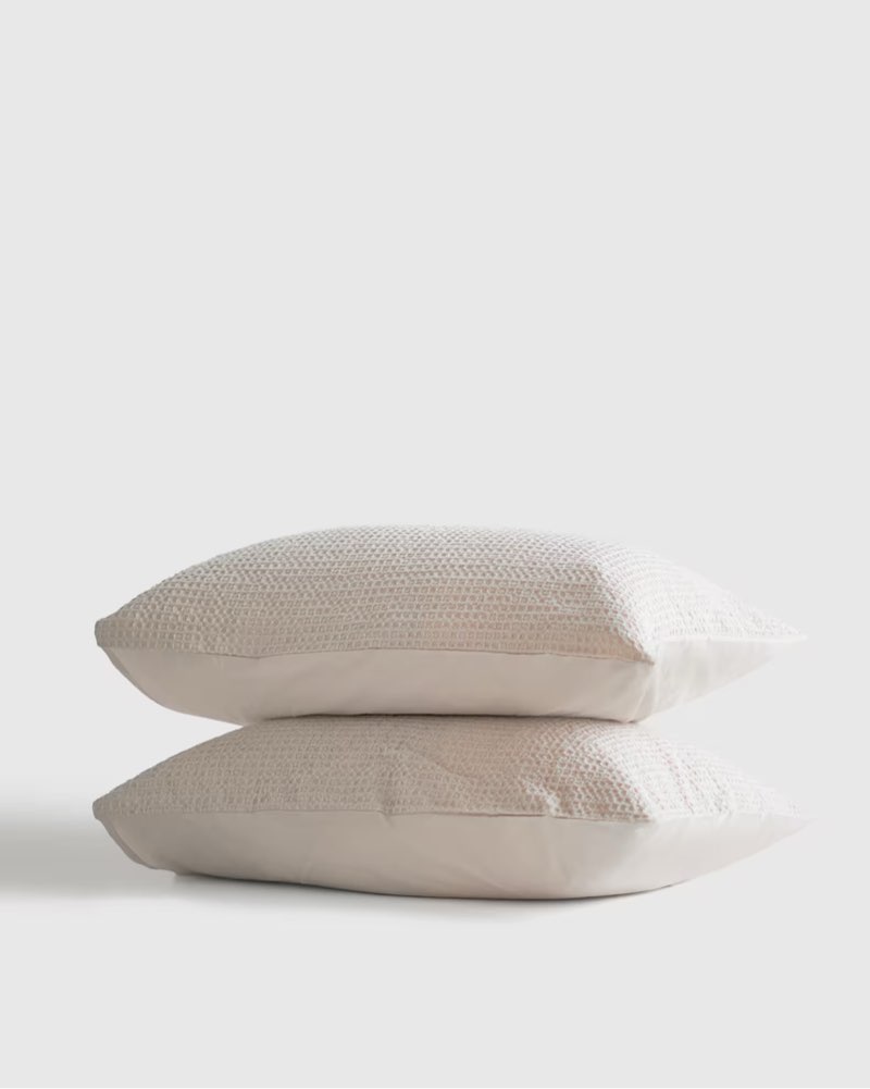 organic luxe honeycomb sham set king ivory