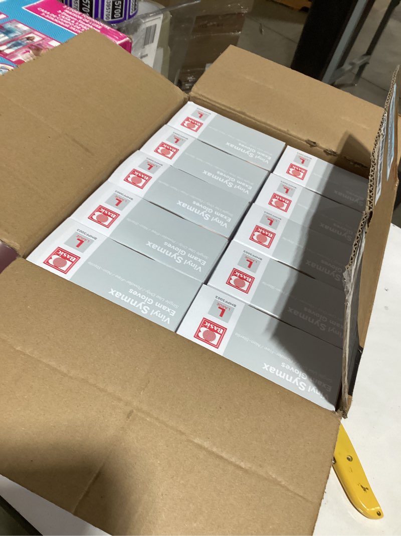 Condition photo showing New/Like New for Jointown Basic Medical Synmax Vinyl Exam Gloves - Latex-Free & Powder-Free - Large, BMPF-3003(Case of 1,000) Large of 1000 Disposable Safety Gloves