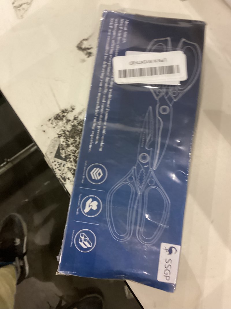Condition photo showing New/Like New for SSGP Kitchen Shears Set, All Purpose Heavy Duty Poultry Shears, Ultra Sharp Japanese Meat Scissors, Dishwash Safe Stainless Steel Comfort Grip Handle Kitchen Scissors for Food, Chicken Bones, Turkey 2 pcs