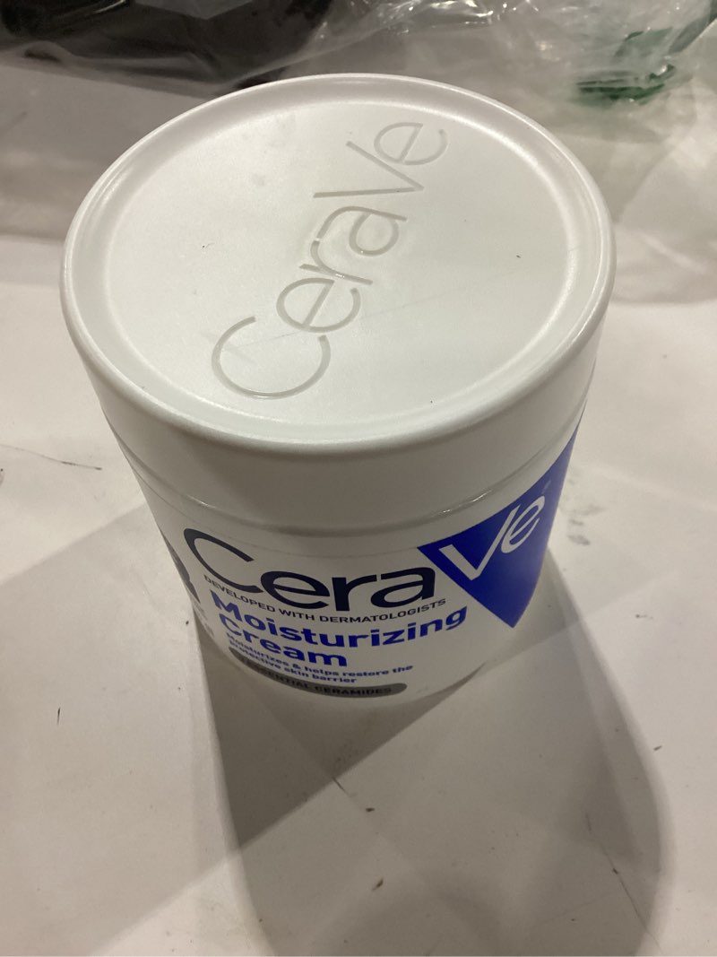 Condition photo showing New/Like New for CeraVe Moisturizing Cream, Body and Face Moisturizer for Dry Skin, Body Cream with Hyaluronic Acid and Ceramides, Daily Moisturizer, Oil-Free, Fragrance Free, Non-Comedogenic, 19 Ounce 19 Ounce (Pack of 1)