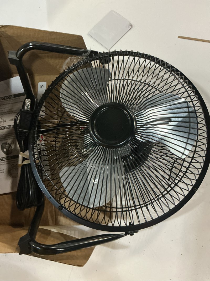 Condition photo showing New/Like New for mainstays 9 in high velocity floor fan wall mount black