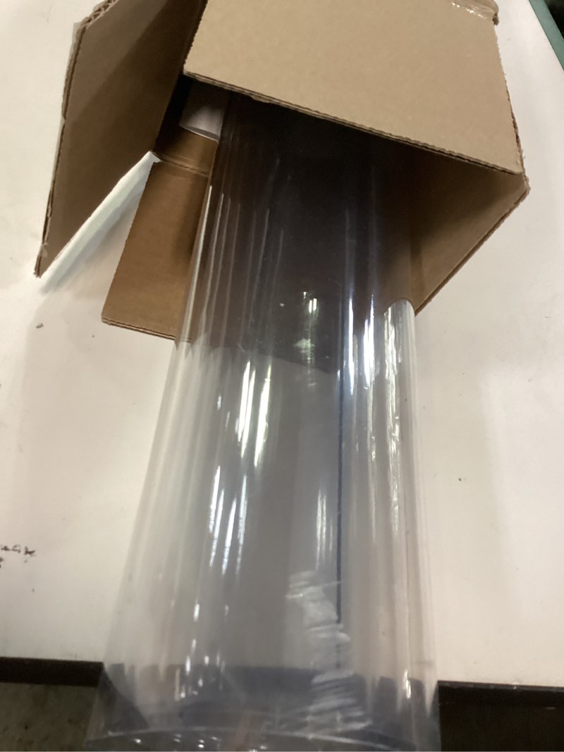 Condition photo showing As Is for LovePads Clear Table Cover Protector 48 x 48 Inch, 1.5mm Thick Plastic Table Cover, Table Protector for Dining Room Table, Waterproof Vinyl Tablecloth Table Pad Mat for Kitchen, Dresser, Writing Desk 48" x 48" (Square) Clear 1.5mm