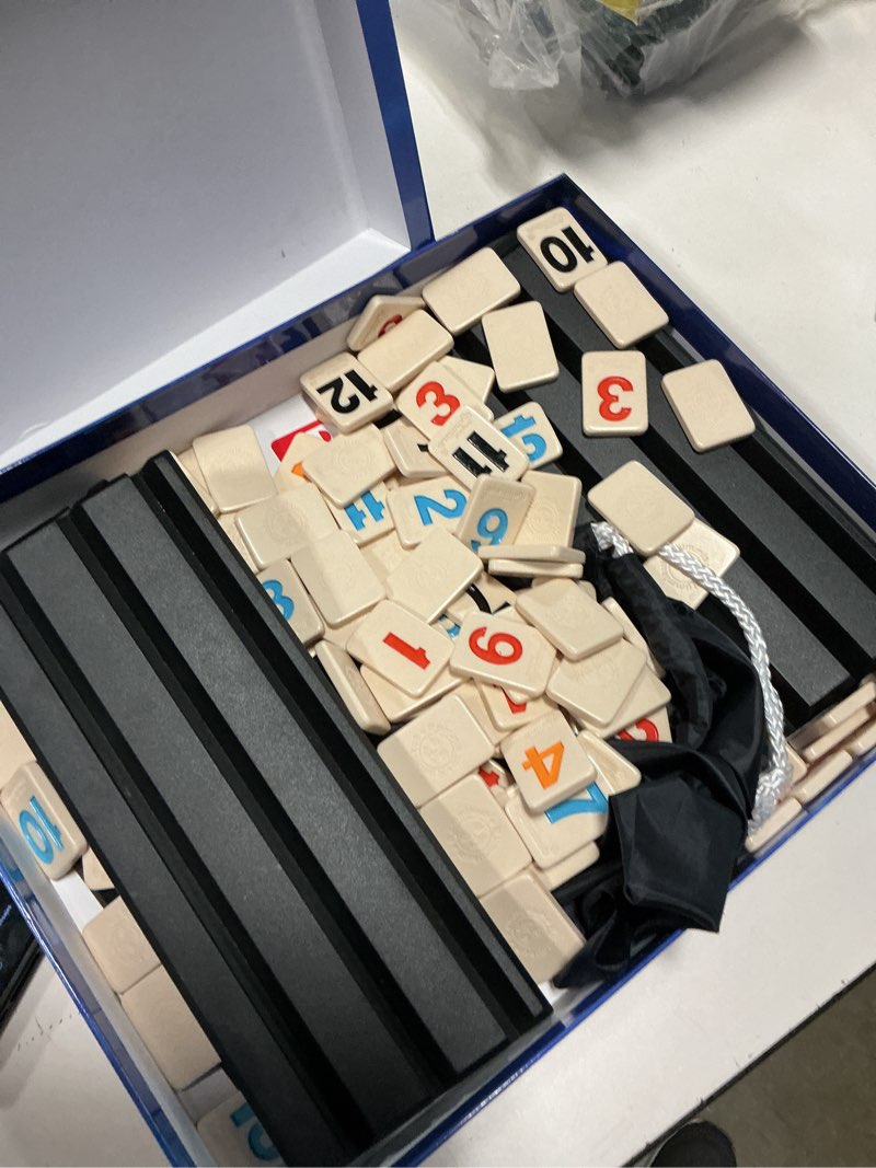 Condition photo showing As Is for pressman rummikub large numbers edition - the original rummy tile game blue, 5"