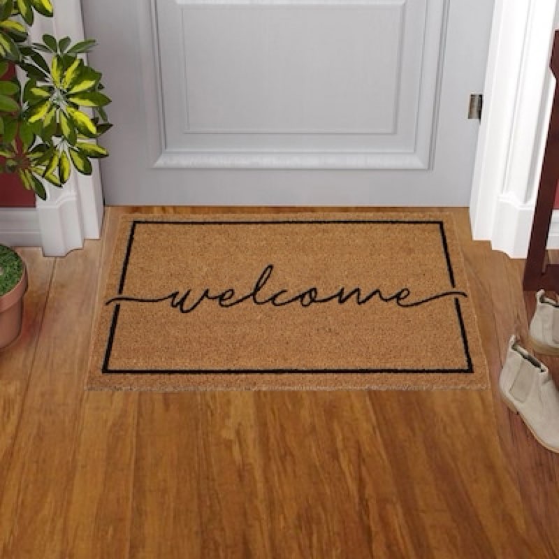 Condition photo showing New/Like New for 500+ bought last week style selections 18-in x 30-in natural non-slip grip indoor or outdoor door mat item #5333847 | model