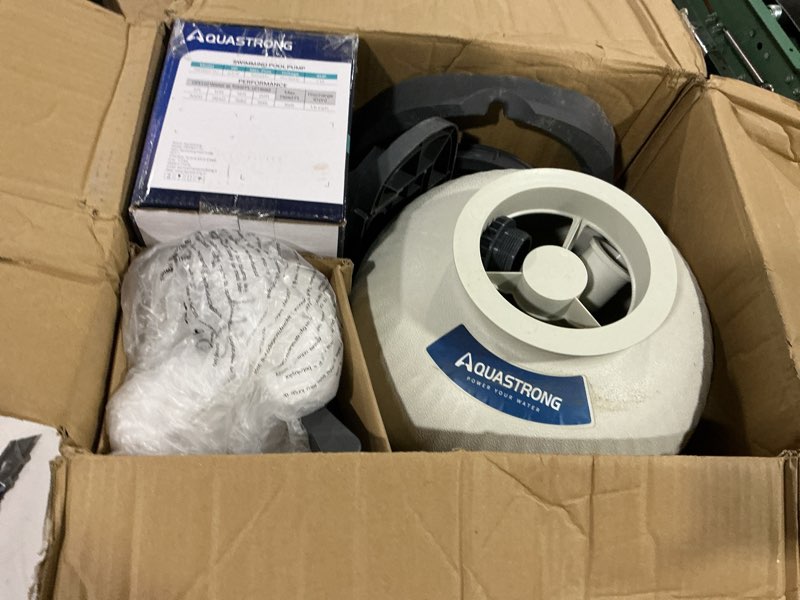 Condition photo showing As Is for aquastrong 14in sand filter pump for above ground pool with timer, 2/3 hp pool pumps above ground 3000 gph for pools up to 13000 gal, pool filter with 6-way valve, improved circulation and filtration