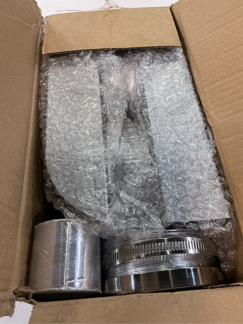 Condition photo showing New/Like New for periscope dryer vent connector kit, upgraded 304 stainless steel, adjustable 9.5"-14.5" telescoping dryer vent duct, fits tight spaces with slim flat design, oem adjustable 9.5-14.5 inch silver
