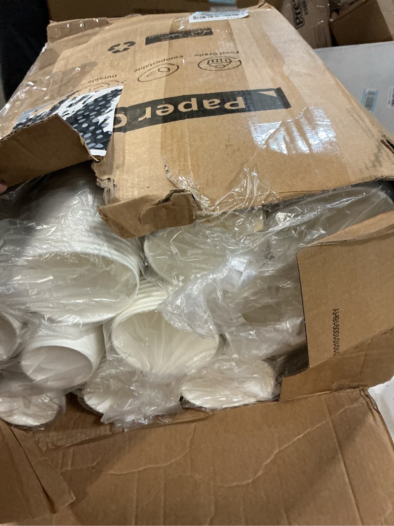 Condition photo showing Good Condition for racetop 1000 pack 8 oz paper coffee cups disposable, hot coffee cups 8oz, office coffee cup (8 oz 1000 pack) (white, 1000) 8 oz white solid 1000.0