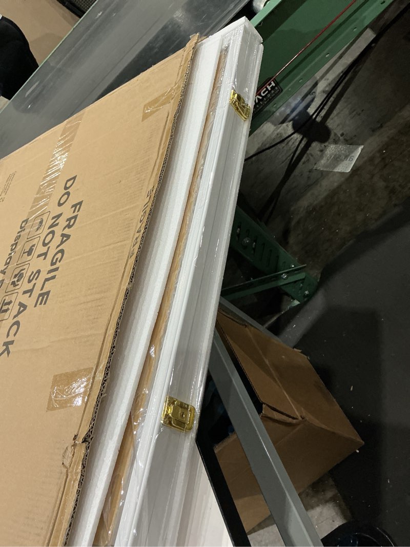 Condition photo showing New/Like New for jersey frame display case, large lockable shadow box sports jersey frame with uv protection acrylic and 2 hanger for baseball basketball football soccer hockey shirt,uniform, graduates black white frame 1 pack with gold locks