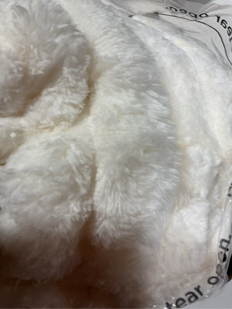 Condition photo showing Good Condition for bedsure gentlesoft white throw blanket for couch - mothers gifts day graduation teacher birthday gifts for women mom her, cozy fleece throw blanket for girl, room home decor, off white, 50x60 inches off white throw