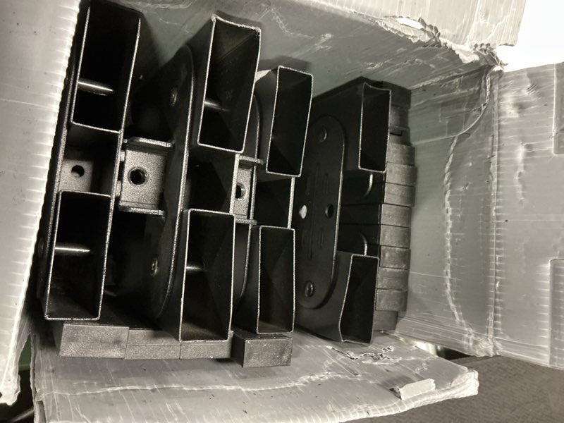 Condition photo showing As Is for King Box Spring 2 Inch Box Springs for King Bed, Low Profile Bunkie Board Bed Slat Replacement, Metal Frame with Steel Slats, Easy Assembly 2 Inch King