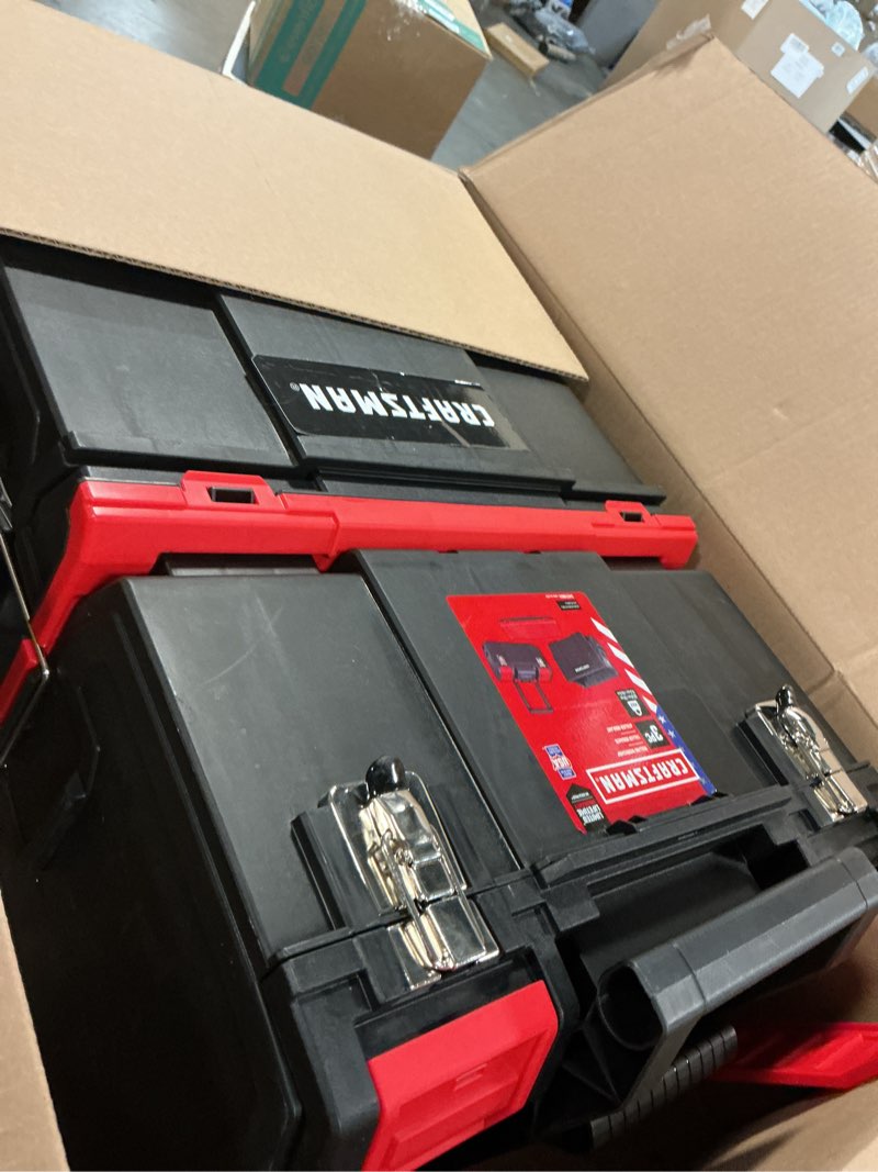 Condition photo showing Good Condition for craftsman 19-in. 3-in-1 rolling tool box with wheels, red, plastic, lockable (cmst18614)