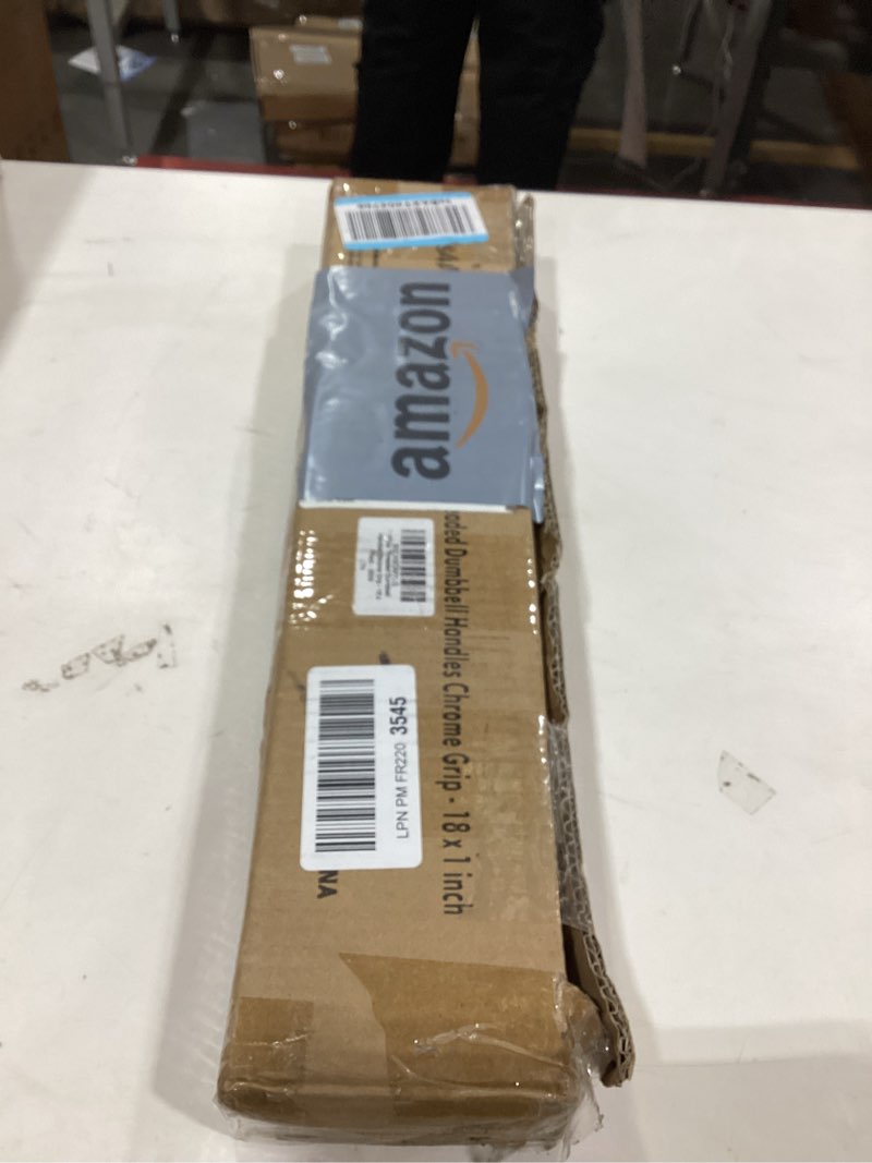 Condition photo showing New/Like New for Yes4All Threaded Dumbbell Handles, 14/16/18/24 Inch Dumbbell Bar Pair, Chrome/Rubber Grip, Fit 1” or 1.15" Plates, 4 Star-Lock Collars with Loose-Resistant Rubber Trims 18 inch Chrome